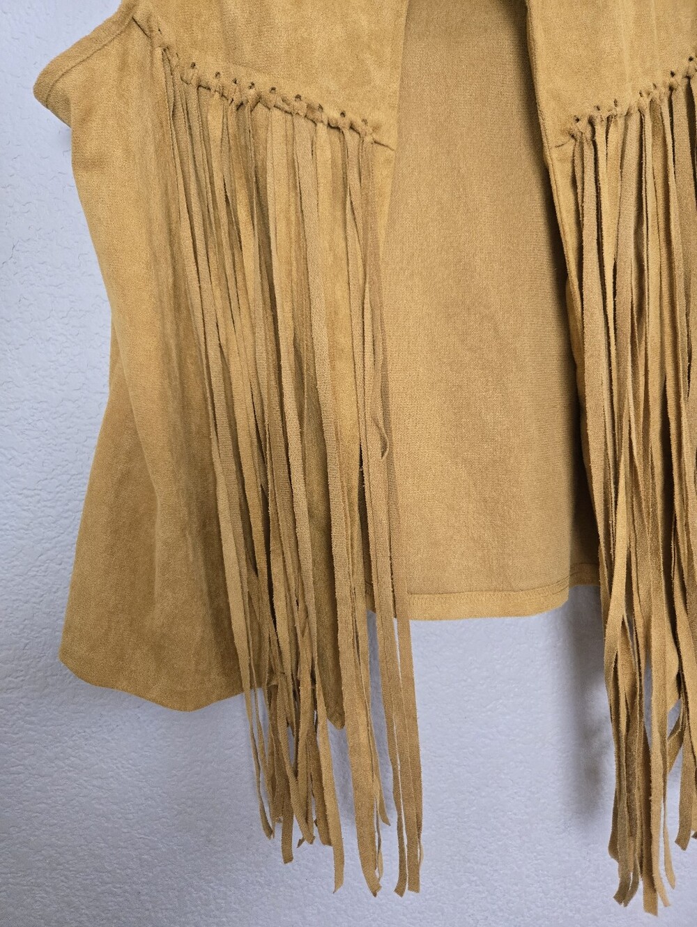 NWOT Faux Suede Fringe Vest - Picture 2 of 6